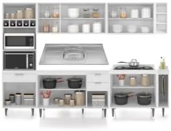 Armário de Cozinha CP07 Com Pia 120cm Pérola Z34 Branco - Mpozenat