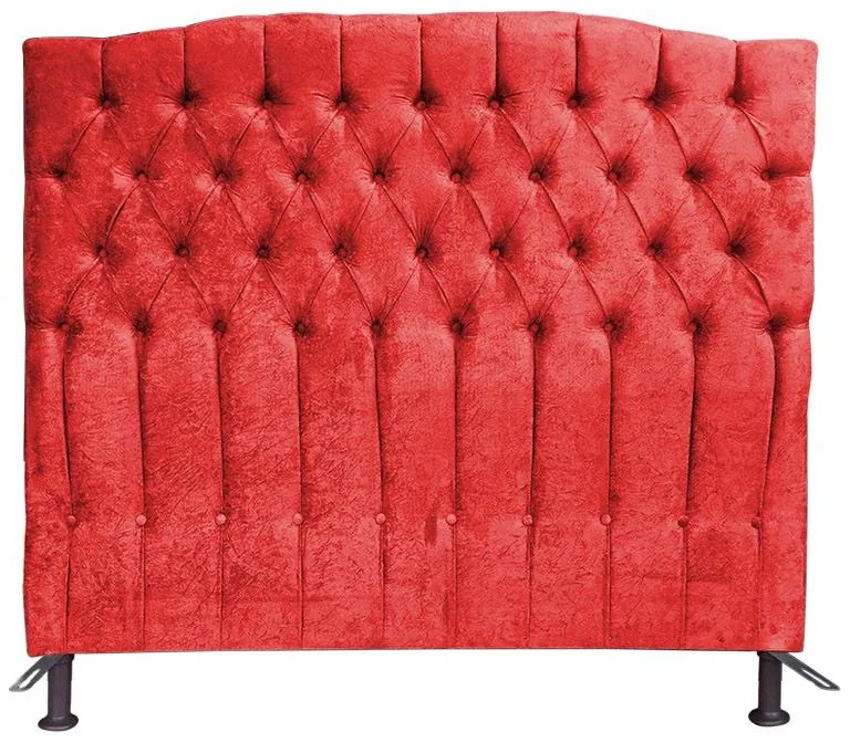 Cabeceira Cama Box Casal Queen 160cm Capitonê Sofia Suede Vermelho - Sheep Estofados - Vermelho
