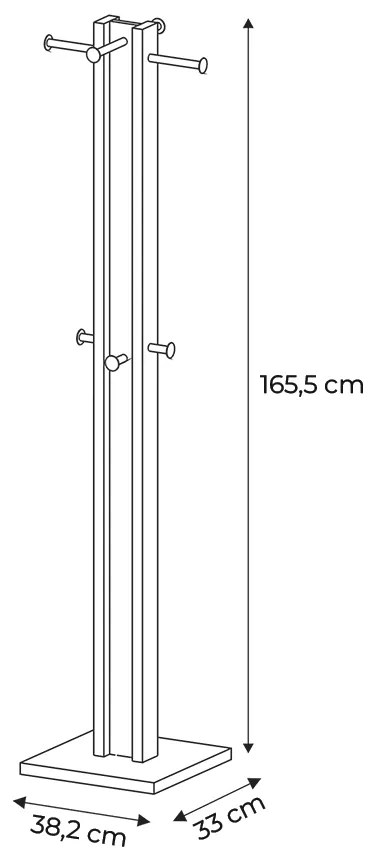 Cabideiro para Quarto Sala de Estar AZ1018 MDP Amendoa/Branco G69 - Gran Belo