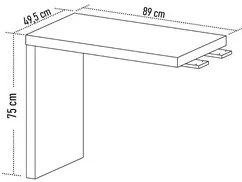 Mesa de Apoio Lateral 89cm Tamburato Corp A06 Branco - Mpozenato
