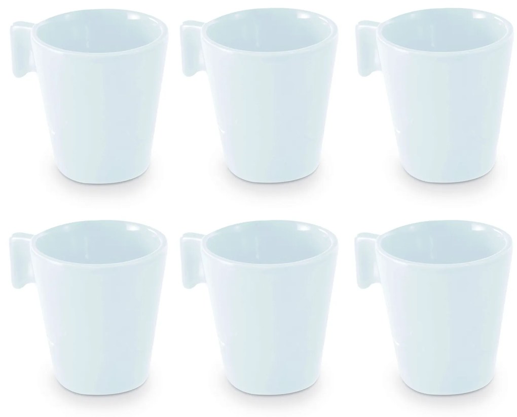 Cj. de Mini Canecas de Cerâmica (6 Peças) - Branco