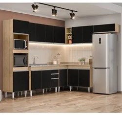 Armário de Cozinha Modulada de Canto 8 Peças CP03 Balcão com Pia Inox