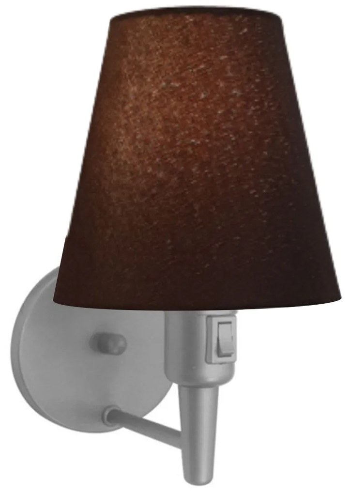 Arandela Cone Md-2013 Cinza C/ Inter Liga e Desl Cúpula em Tecido Café - Bivolt