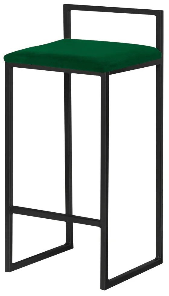 Banqueta Decorativa Jasmine Base Preto Suede Verde G41 - Gran Belo