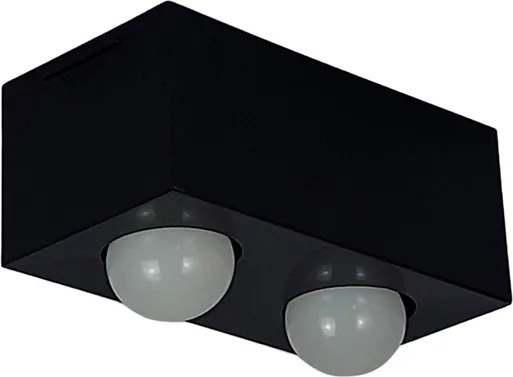 Plafon Sobrepor Retangular Aluminio Preto Granada