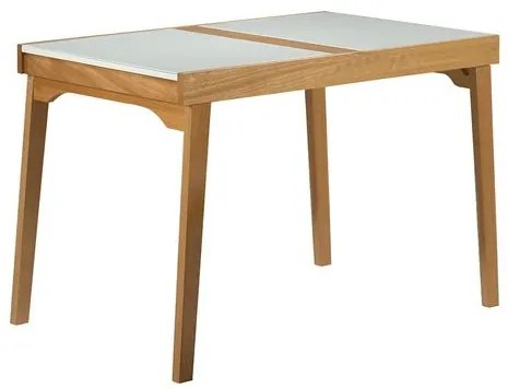 Mesa Navagio Elastica Tampo Vidro Branco 110cm - 59607 Sun House