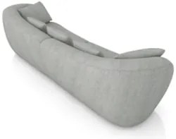 Sofá 3 Lugares 252cm Orgânico Pé Madeira Yume Linho Cinza Z55 - Mpozen