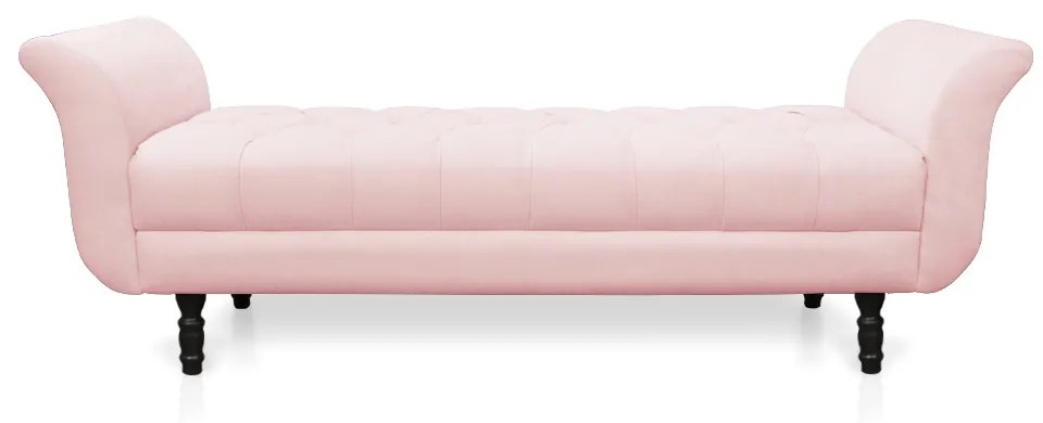 Recamier Olinda Suede 160 cm Pés Torneados Tabaco - D'Rossi - Rosa Bebê