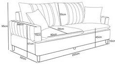 Sofá Living 3 Lugares 200cm com Almofadas Veras D05 Boucle Bege - Mpoz
