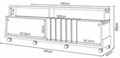 Rack Bancada Para TV 70 Pol Com Rodízios Analu H01 Off White/Cinamomo