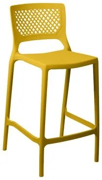 Banqueta Alta para Cozinha Amarela Empilhável Vênus em Polipropileno Acrilys