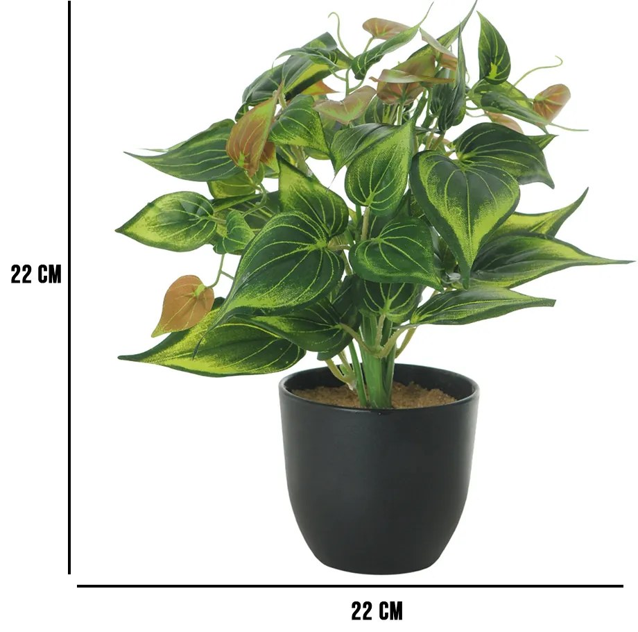 Vaso Com Flor Artificial Verde 22 Cm - D'Rossi