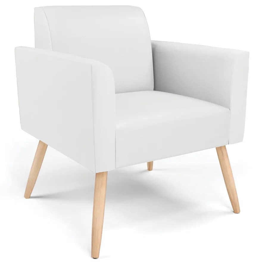 Sofá Namoradeira com Poltrona Pés Palito Natural Marisa Corino D03 - D'Rossi - Branco