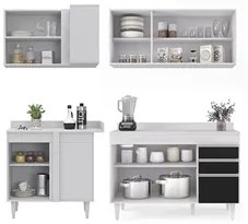 Armário de Cozinha Modulado de Canto Direito 4 Peças CP38 Balcão com T