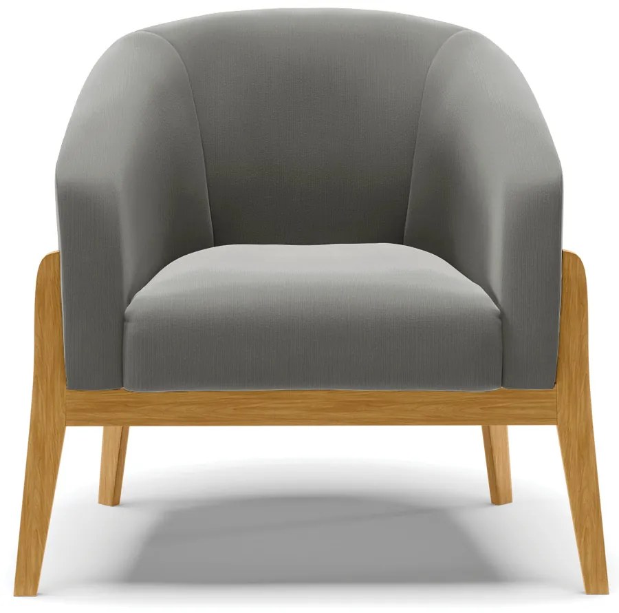 Poltrona Stella Suede Base Madeira Castanho D03 - D'Rossi - Grafite
