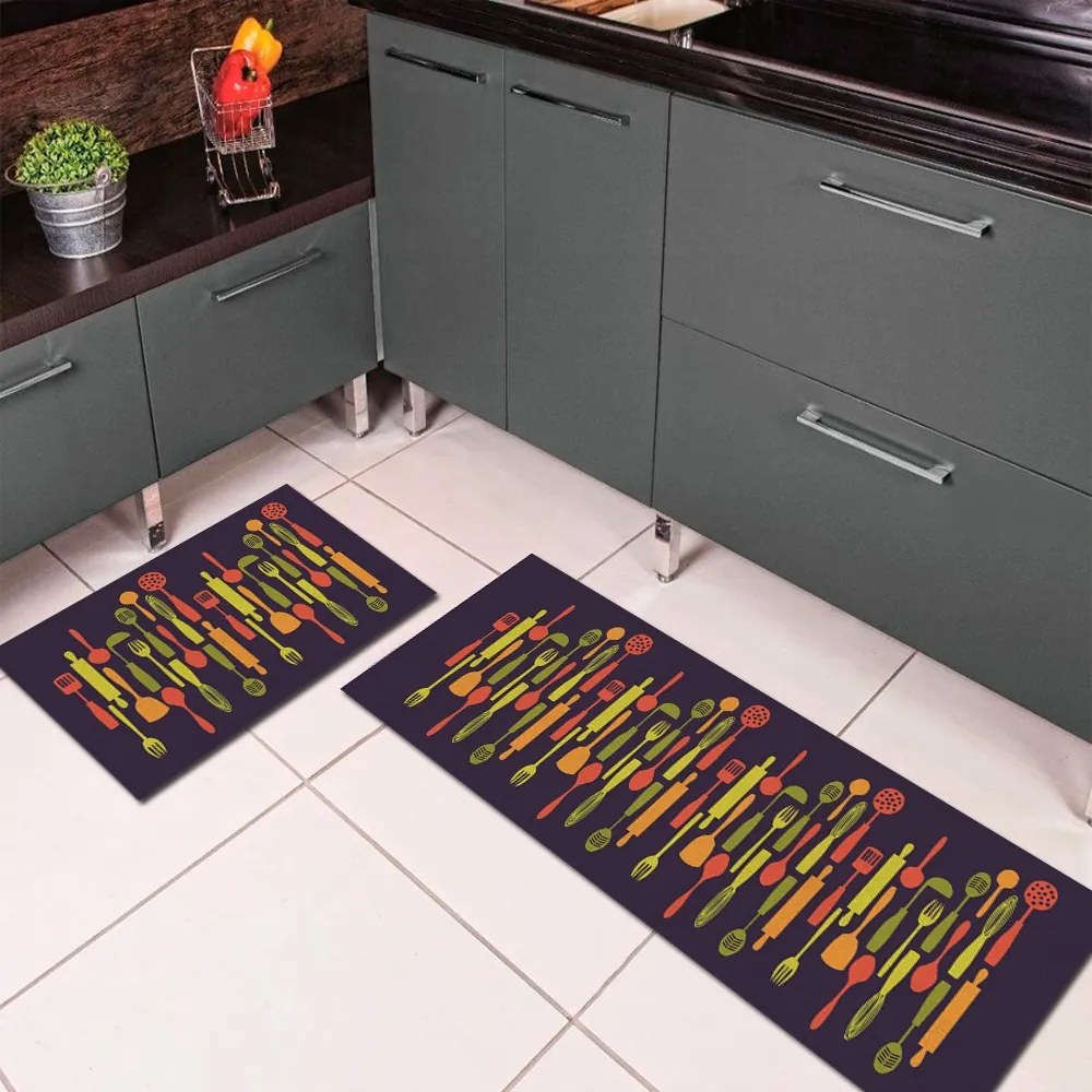 Jogo de Tapete de Cozinha, Utensils - 2 Pças