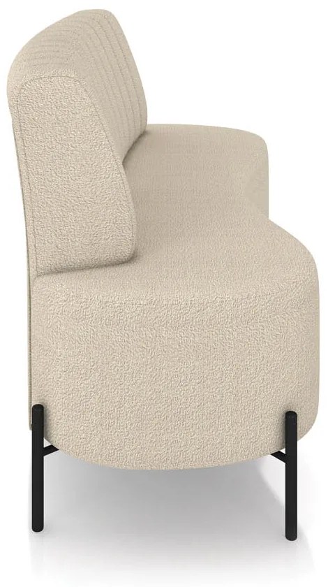 Sofá 2 Lugares Orgânico 135cm Maraú Bouclê K01 - D'Rossi - Creme - Ferro Preto