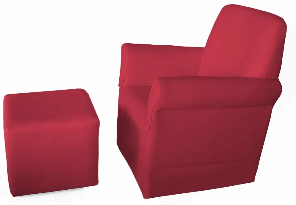 Poltrona Suzi Amamentação Balanço + Puff Suzi Suede Vermelho