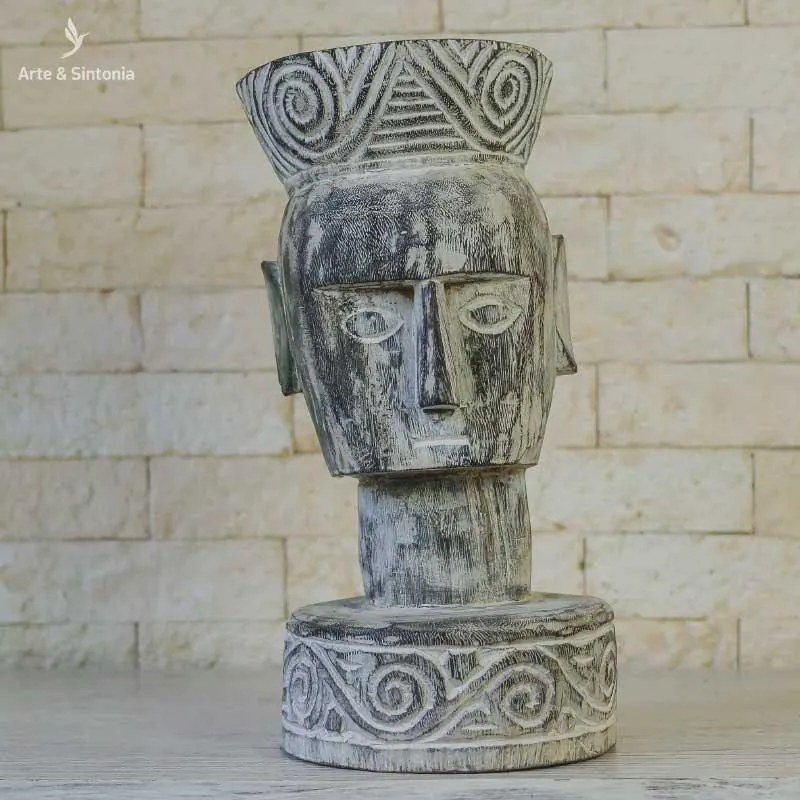 Banco / Escultura Primitivo Timor 40cm