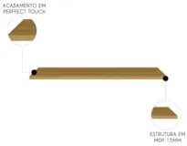 Tampo Para Balcão de Cozinha Emily 120cm MDP Freijó Z44     - Mpozenat