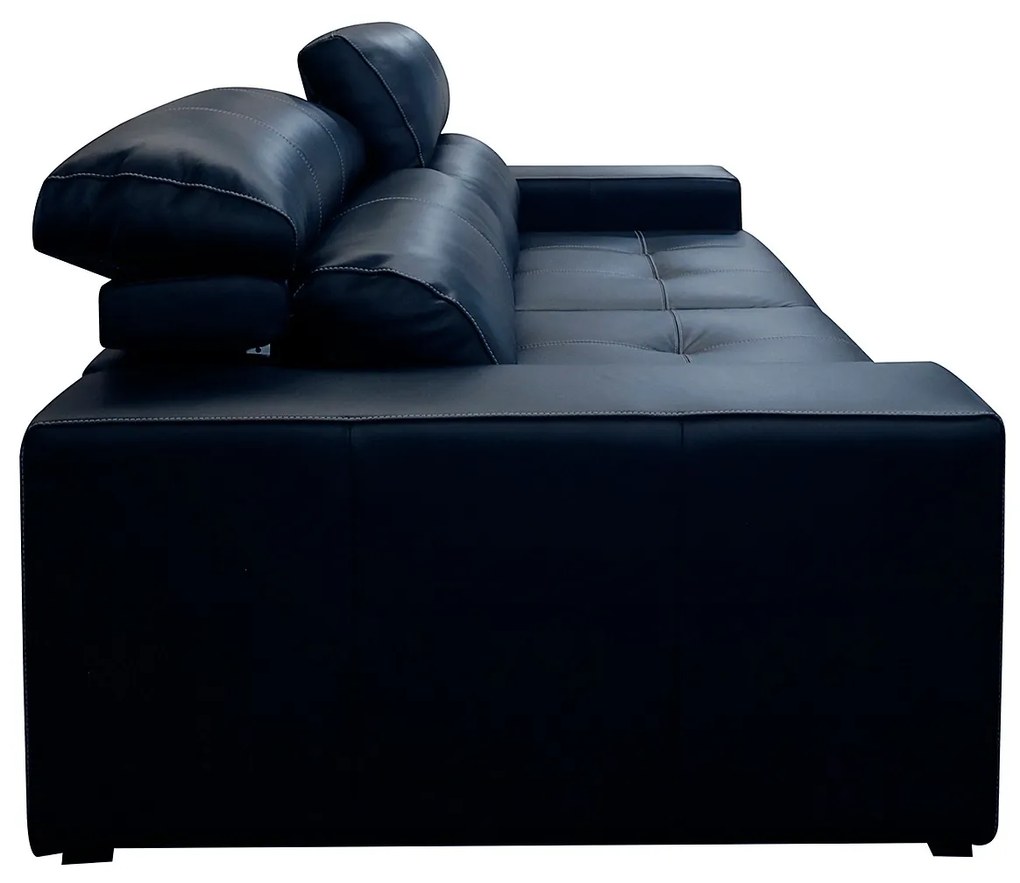 Sofá de Couro 2 Lugares Alabama 230cm USB M06 Cor Blue Bicolor 502 - ADJ DECOR