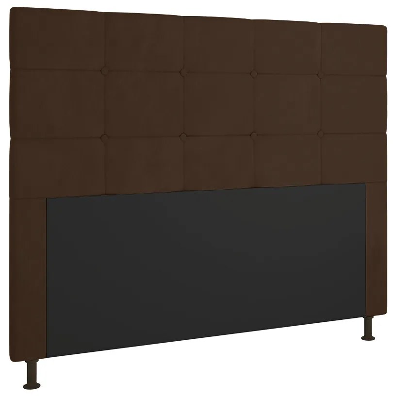 Cabeceira Casal Cama Box 140cm para Quarto Stambul Suede M11 - D'Rossi - Marrom
