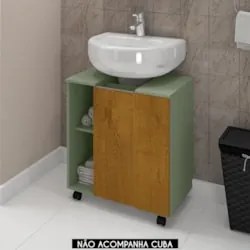 Gabinete Banheiro Para Pia 1 Porta Pequin Pistache/Naturalle - Bechara