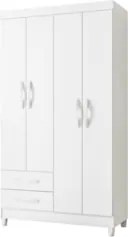 Guarda Roupa Solteiro 103cm 4 Portas Dony Flex A02 Branco   - Mpozenat