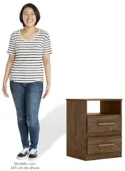 Mesa de Cabeceira Apolo Flex Castanho/Avelã/Off White - Moval