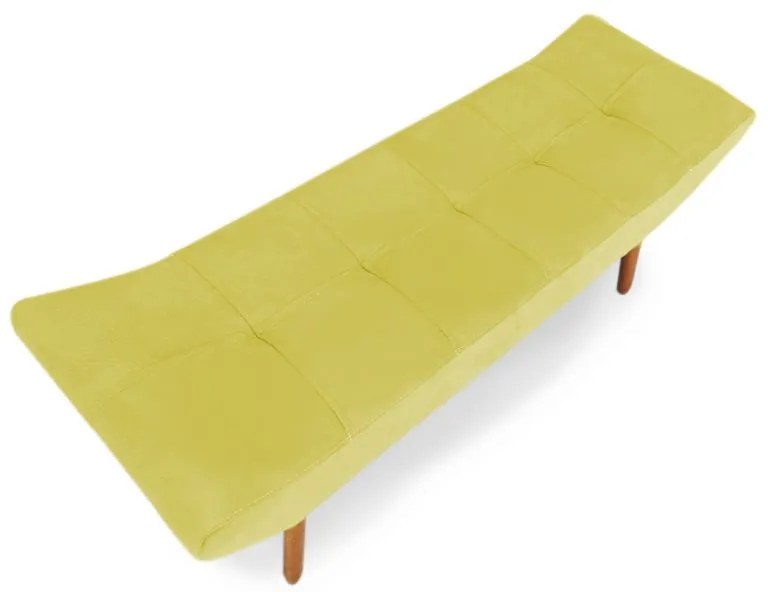 Cabeceira com Calçadeira Solteiro 90cm Maya Suede Amarelo - Sheep Estofados - Amarelo