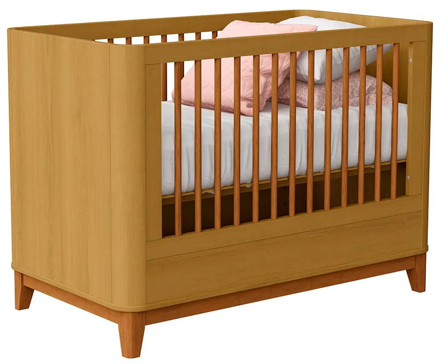 Berço Mini Cama Boom Plus 2 em 1 Square - Savana Fosco - Berço Mini Cama Boom Plus Square - Savana Fosco