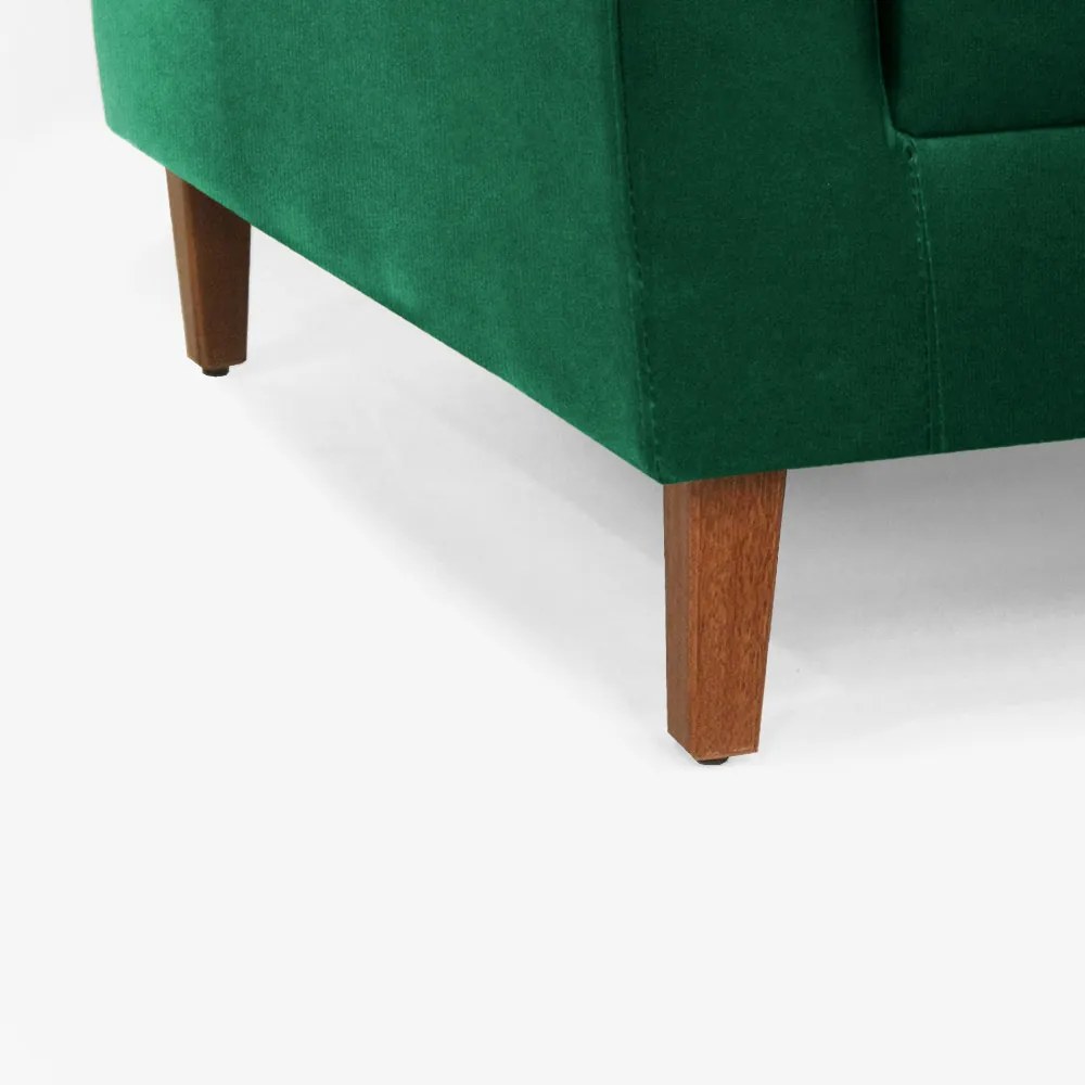 Conjunto 2 Poltrona Decorativa Gabriela Suede Verde Bandeira