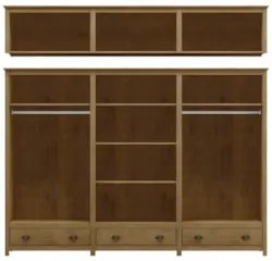 Guarda Roupa Casal 261cm Com Espelho Lázio Freijó F07       - Mpozenat