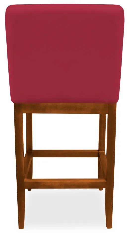 Banqueta Valencia Base de Madeira Maciça Veludo Vermelho