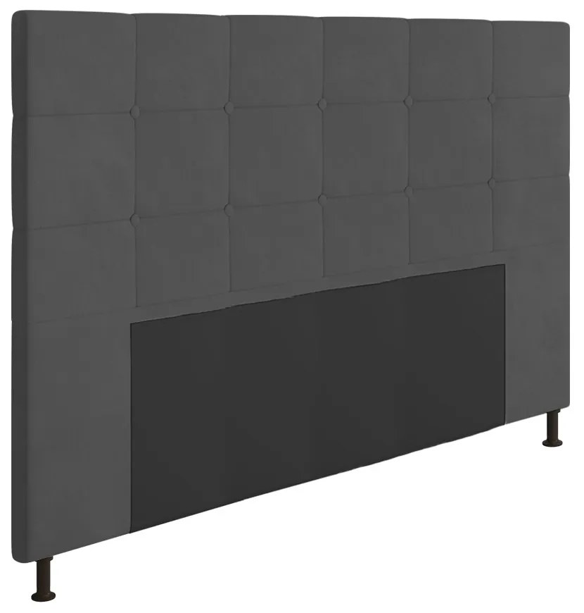 Cabeceira Stambul Para Cama Box Queen 160 cm Suede Grafite - D'Rossi