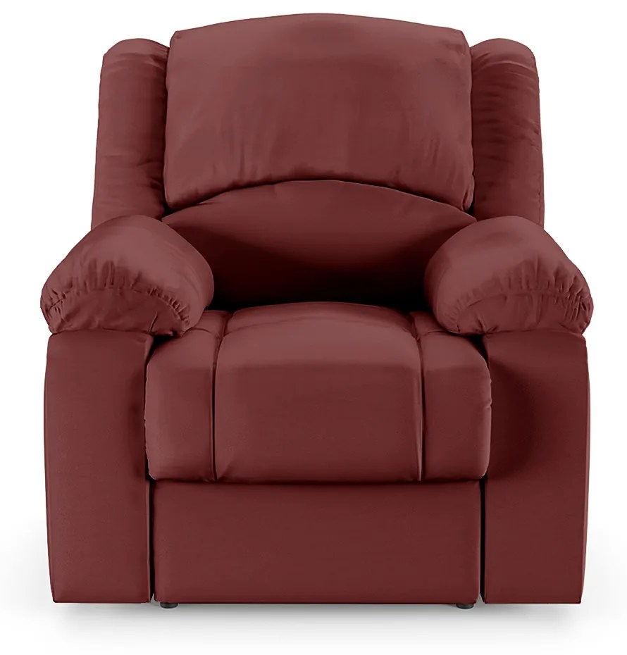 Poltrona do Papai Reclinável Sala de Cinema Madrid Power Touch Massagem USB PU Vermelho  G23
