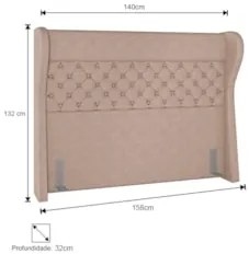 Cabeceira Cama Box Casal 140cm Trinidad Z37 Linho Areia - Mpozenato