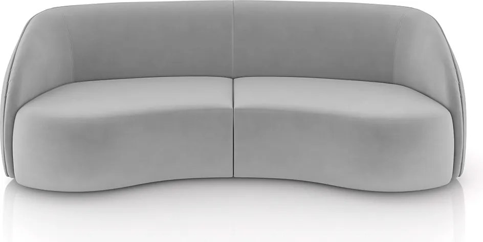 Sofá Decorativo Sala de Estar Bipartido 318cm Clarke Veludo Cinza G45 - Gran Belo