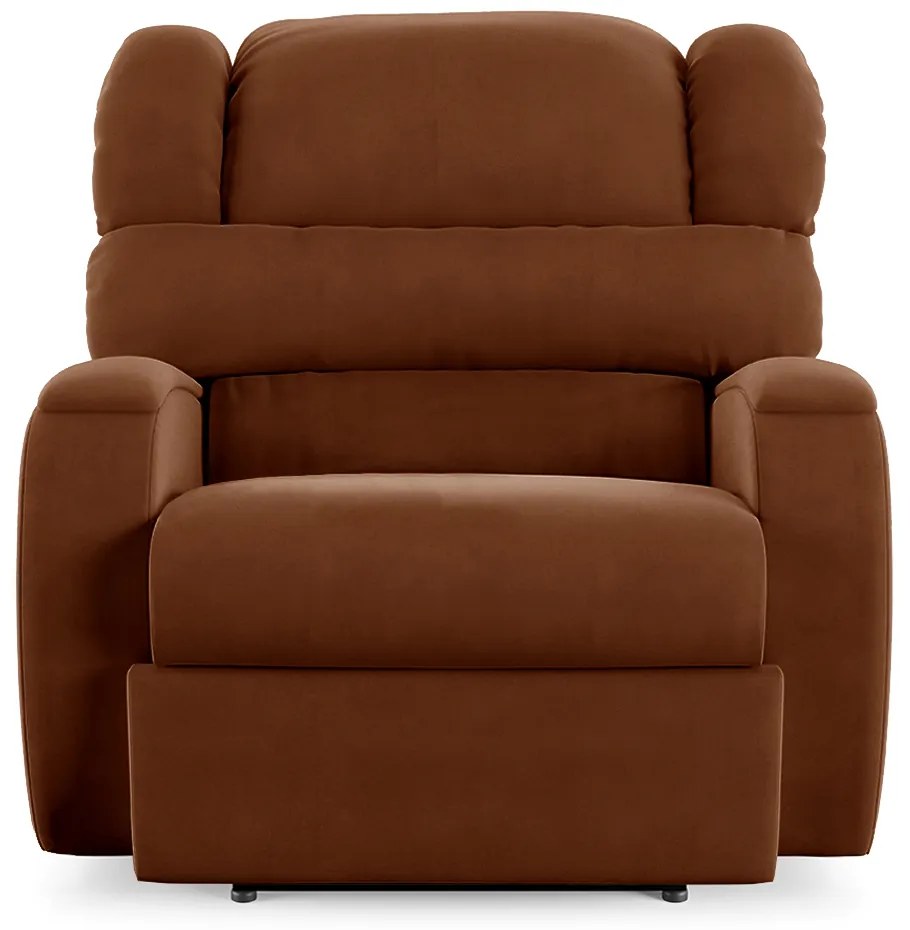 Poltrona do Papai Sala de Cinema Reclinável Kylie Power Elétrica Massagem USB Veludo Terracota G23