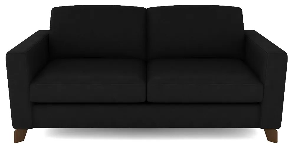 Sofá Sala de Estar Living 3 Lugares 220cm Presley Pés Madeira Veludo Preto G52 - Gran Belo
