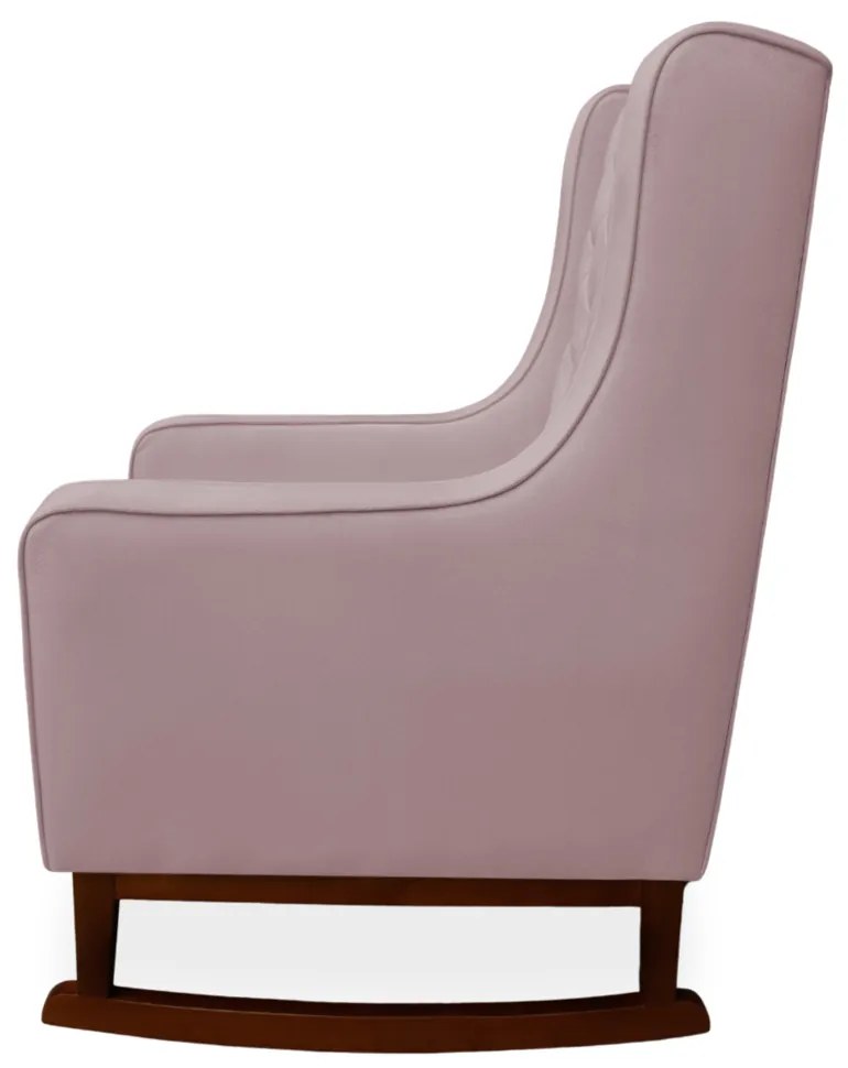 Kit Poltrona Amamentação Balanço Maju com Puff Flor Veludo - Crepe