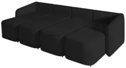 Sofá Cama Casal para Sala 436cm Polska Z08 Veludo Preto - Mpozenato
