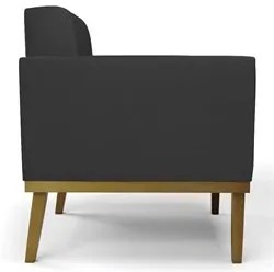 Sofá Namoradeira e 2 Poltronas Base Madeira Castanho Ana Sintético Pre