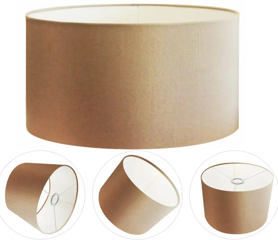 Cúpula Abajur Cilíndrica Cp-7024 Ø50x25cm Palha