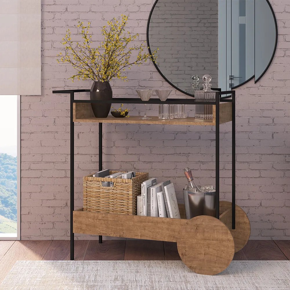 APARADOR MOVEL STEEL QUADRA VERMONT E PR