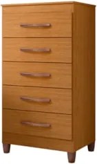 Cômoda Para Quarto 5 Gavetas 56cm Thais A02 Off/Cinamomo    - Mpozenat