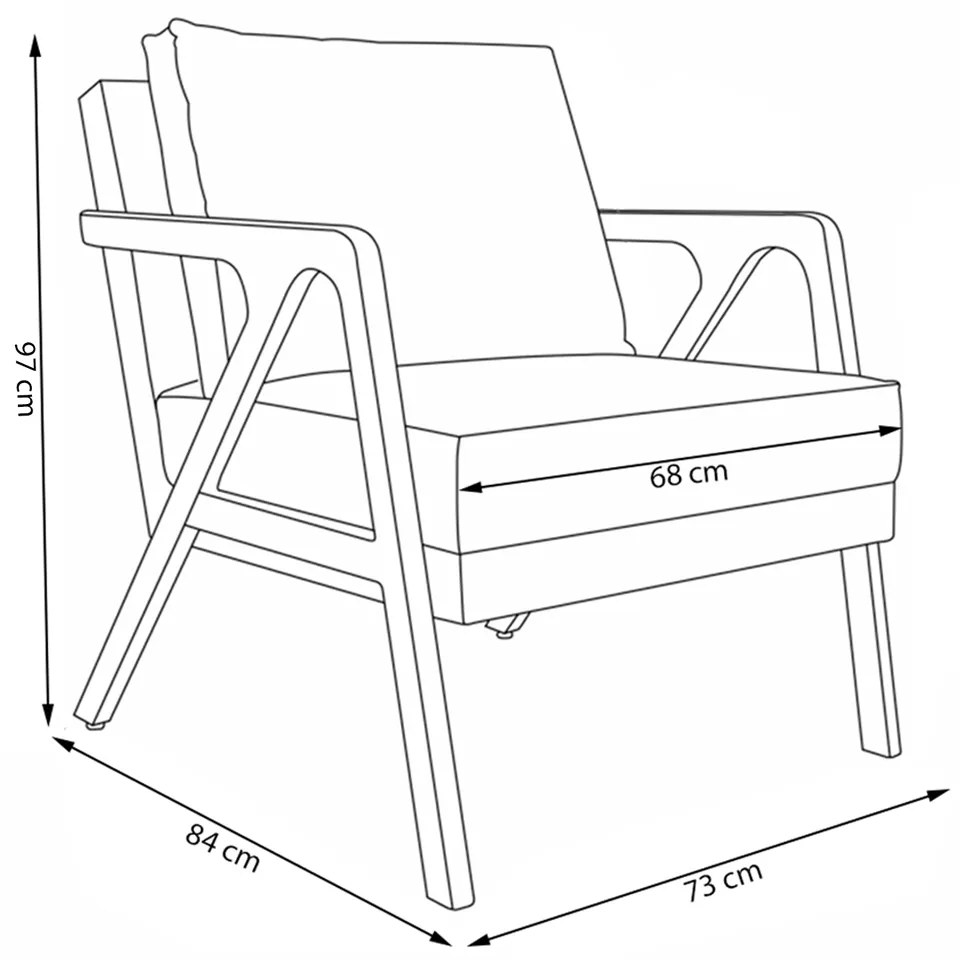 Kit 2 Poltronas Decorativas De Luxo Frida Linho Pérola G63 - Gran Belo