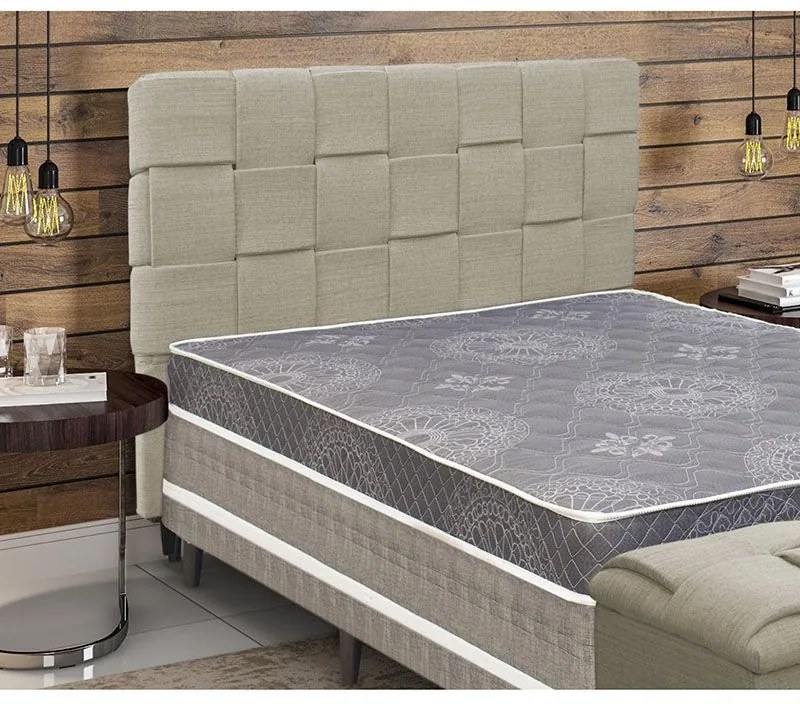 Cabeceira Cama Box Casal 140 cm Ravena Linho Bege - Simbal - Bege