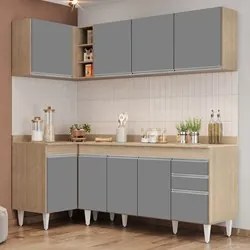 Armário de Cozinha Modulado de Canto Direito 4 Peças CP41 Balcão com T