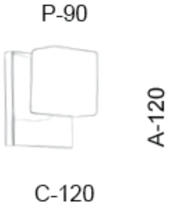 Arandela Cubo Flat Led Integrado 5,5W 2700K 12X9X12Cm Metal E Vidro |... (HONEY, 110V)